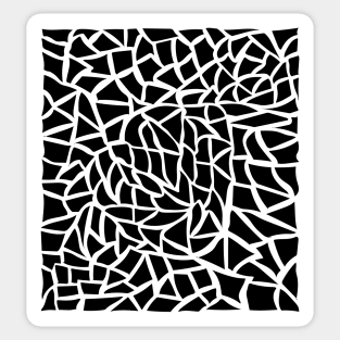 Black and white abstract mosaic print pattern Sticker